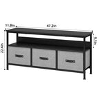Meuble TV avec Rangement, Petit Meuble Télé de 55 Pouces avec Tiroirs et Étagères, Meuble Console TV & Multimédia pour Salon, Chambre à Coucher