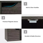 Costway Étagère 9 Cases Meuble de Rangement en Bois Étagères de Rangement Séparateur de Pièce Gris/Blanc