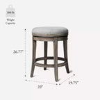 Tabouret de comptoir pivotant sans dossier Maven Lane Alexander avec revêtement en tissu, 27 po