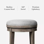Tabouret de comptoir pivotant sans dossier Maven Lane Alexander avec revêtement en tissu, 27 po