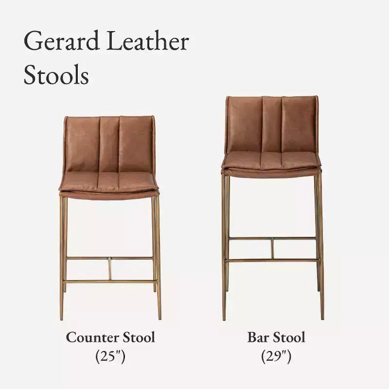 Tabouret de bar en métal Maven Lane Gerard avec siège en similicuir 29 po