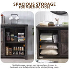 SinCiDo Coiffeuse de ferme 60 avec porte coulissante de grange et 4 tiroirs, Meuble à tiroirs pour salon, chambre à coucher, bar à café