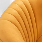 Fauteuil d'appoint moderne en velours Okak avec revêtement confortable, coussins profonds, fauteuil élégant avec pieds en bois massif pour salon, salle de lecture
