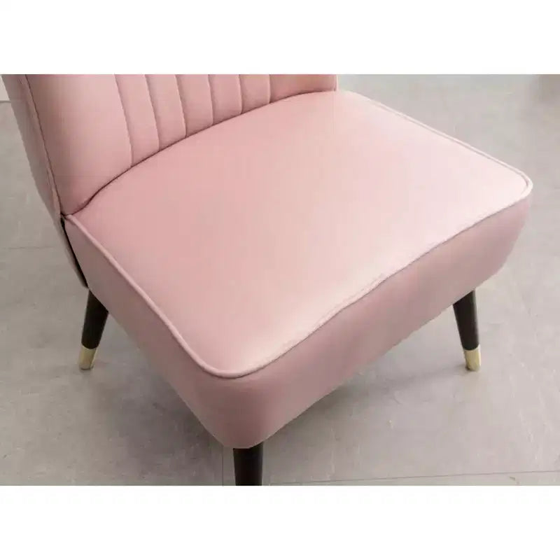Fauteuil d'appoint moderne en velours Okak avec revêtement confortable, coussins profonds, fauteuil élégant avec pieds en bois massif pour salon, salle de lecture