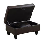 Canapé d'angle en simili cuir marron foncé