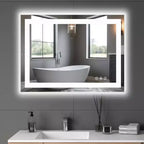 Miroir de salle de bain LED 20x28 pouces, miroir de courtoisie anti-buée avec deux modes d'éclairage, blanc