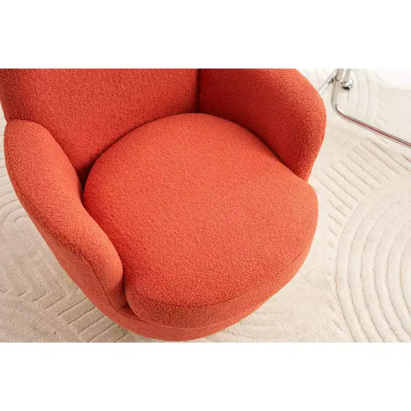 Fauteuil pivotant de luxe en velours Okak, fauteuil d'appoint rotatif silencieux à 360° avec base dorée pour salon, chambre, bureau