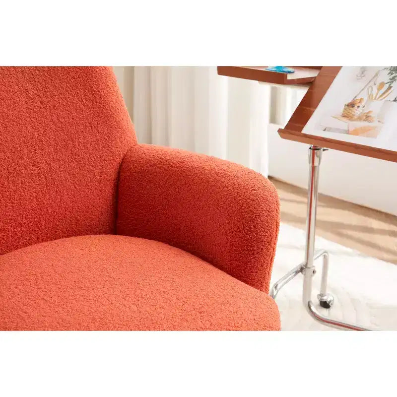Fauteuil pivotant de luxe en velours Okak, fauteuil d'appoint rotatif silencieux à 360° avec base dorée pour salon, chambre, bureau