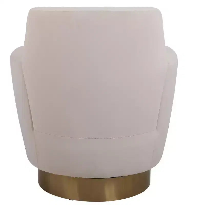 Fauteuil pivotant de luxe en velours Okak, fauteuil d'appoint rotatif silencieux à 360° avec base dorée pour salon, chambre, bureau