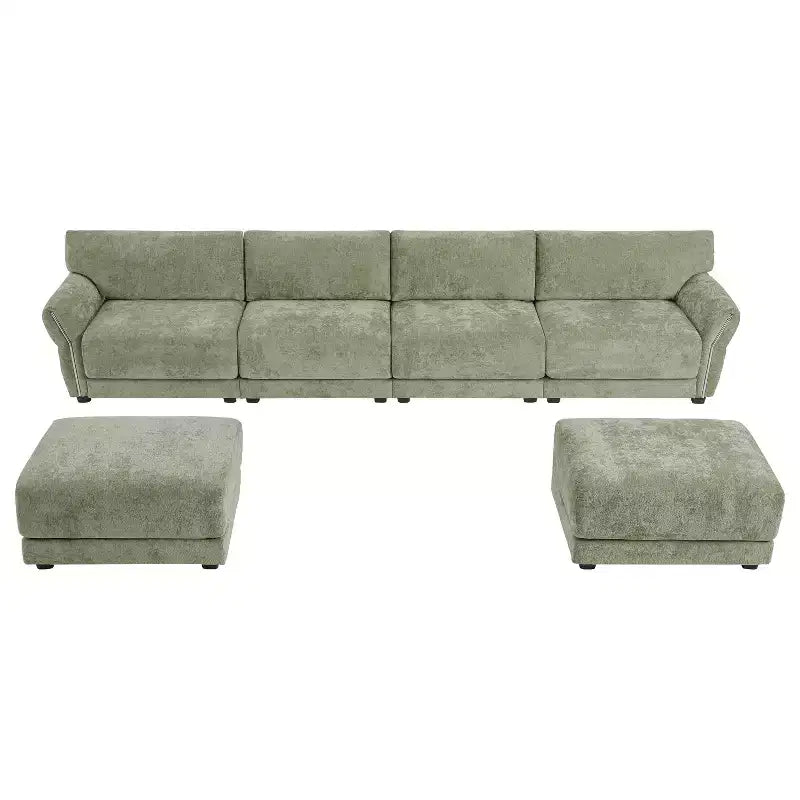 Canapé d'angle modulable Whisen 142, en U avec coussin d'assise extra large, chargeurs USB et USB-C