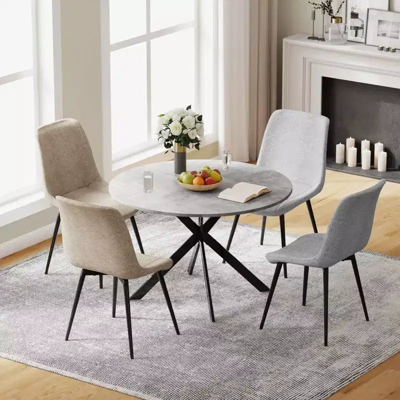 EROMMY Ensemble table à manger ronde 47.2, Table de cuisine moderne avec 4 chaises