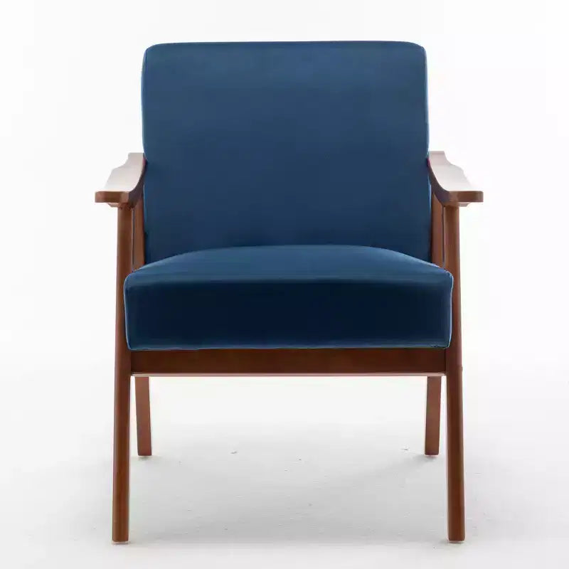 Fauteuils d'appoint Okak pour chambre, chaise moderne du milieu du siècle, cadre en bois massif, fauteuil d'appoint avec dossier extra-épais, fauteuil à oreilles, salle de lecture