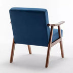 Fauteuils d'appoint Okak pour chambre, chaise moderne du milieu du siècle, cadre en bois massif, fauteuil d'appoint avec dossier extra-épais, fauteuil à oreilles, salle de lecture