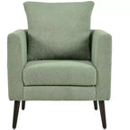 Fauteuils d'appoint Okak pour chambre à coucher, fauteuil rembourré moderne, fauteuil de salon en tissu de style Mid-Century, fauteuil de lecture confortable avec pieds en bois
