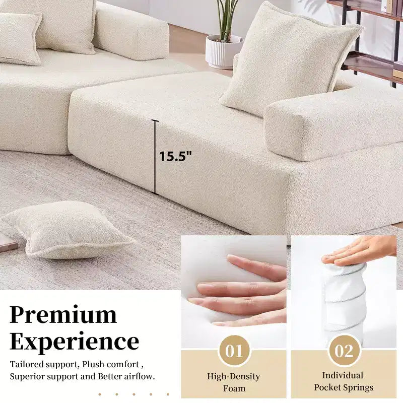 Canapé d'angle modulable en U surdimensionné Whisen - Beige