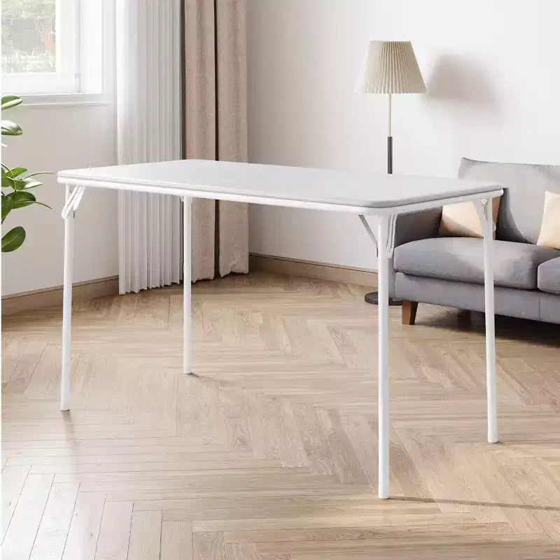 Table pliante portable Acekool 1,2 m avec surface en cuir PU, cadre métallique et support robuste, légère et compacte pour les repas, le bureau, l'extérieur