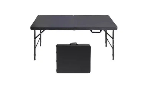 Acekool 4FT Folding Table with Handle, Heavy Duty Portable Plastic Table with 300 lbs Capacity, Waterproof, Anti-Slip Feet, Easy Storage