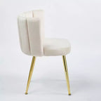Chaise d'appoint moderne Okak, avec pieds en tube de fer doré, dossier confortable en velours, lot de 2