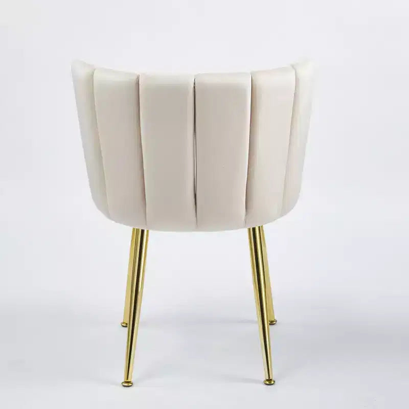 Chaise d'appoint moderne Okak, avec pieds en tube de fer doré, dossier confortable en velours, lot de 2