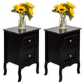 Karl Home 15.75in. W Country Style Two-Drawer Nightstand- Set of 2