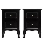 Table de nuit à deux tiroirs de style campagnard Karl Home, 40 cm de large - Ensemble de 2