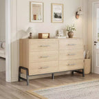 Commode à 6 tiroirs, Meuble TV, Armoire de rangement en bois à tiroirs larges sur pied pour salon, chambre, entrée