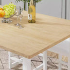 Ensemble Table et Chaises de Cuisine VECELO pour 4, Ensemble Salle à Manger avec Chaises/Tabourets en PU, Cadre Robuste pour Petits Espaces, Marron/Noir