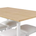 Ensemble Table et Chaises de Cuisine VECELO pour 4, Ensemble Salle à Manger avec Chaises/Tabourets en PU, Cadre Robuste pour Petits Espaces, Marron/Noir