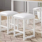 Ensemble Table et Chaises de Cuisine VECELO pour 4, Ensemble Salle à Manger avec Chaises/Tabourets en PU, Cadre Robuste pour Petits Espaces, Marron/Noir