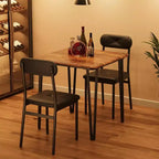 Table et chaises de cuisine pour 2 personnes, ensemble de table à manger petite et carrée avec 2 chaises rembourrées