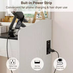 Coiffeuse Miroir avec Station & Tabouret - Ensemble Maquillage 2 Tiroirs pour Filles et Femmes