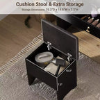 Coiffeuse Miroir avec Station & Tabouret - Ensemble Maquillage 2 Tiroirs pour Filles et Femmes