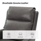 Mario Fauteuil inclinable motorisé de transition en cuir véritable avec ports USB, lot de 2 | ART OF LIVING DESIGNS-GRIS
