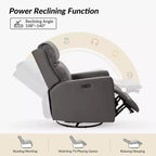 Mario Fauteuil inclinable motorisé de transition en cuir véritable avec ports USB, lot de 2 | ART OF LIVING DESIGNS-GRIS