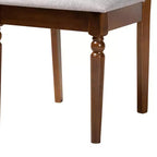 Ensemble de salle à manger 5 pièces Baxton Studio Sadie moderne en bois gris et noyer marron
