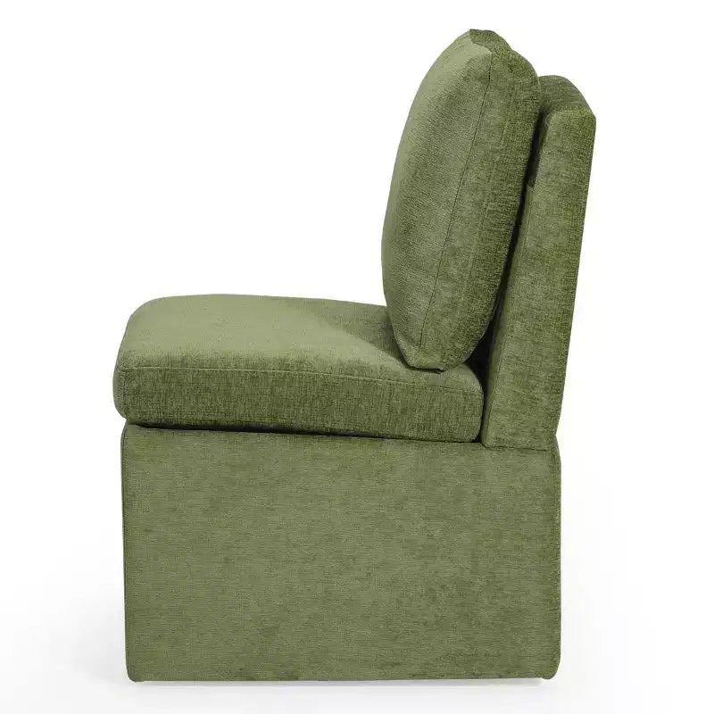 Chaises de salle à manger sans accoudoirs WestinTrends Soho Modern rembourrées en chenille avec roulettes