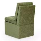 Chaises de salle à manger sans accoudoirs WestinTrends Soho Modern en chenille rembourrée avec roulettes (lot de 4), vert olive