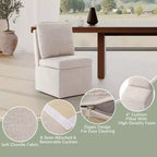 Chaises de salle à manger sans accoudoirs WestinTrends Soho Modern en chenille rembourrée avec roulettes (lot de 2), Taupe