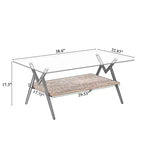 Ensemble de 3 tables basses et tables d'appoint, Table en verre trempé avec couche en MDF, Tables modernes pour salon, Verre gris