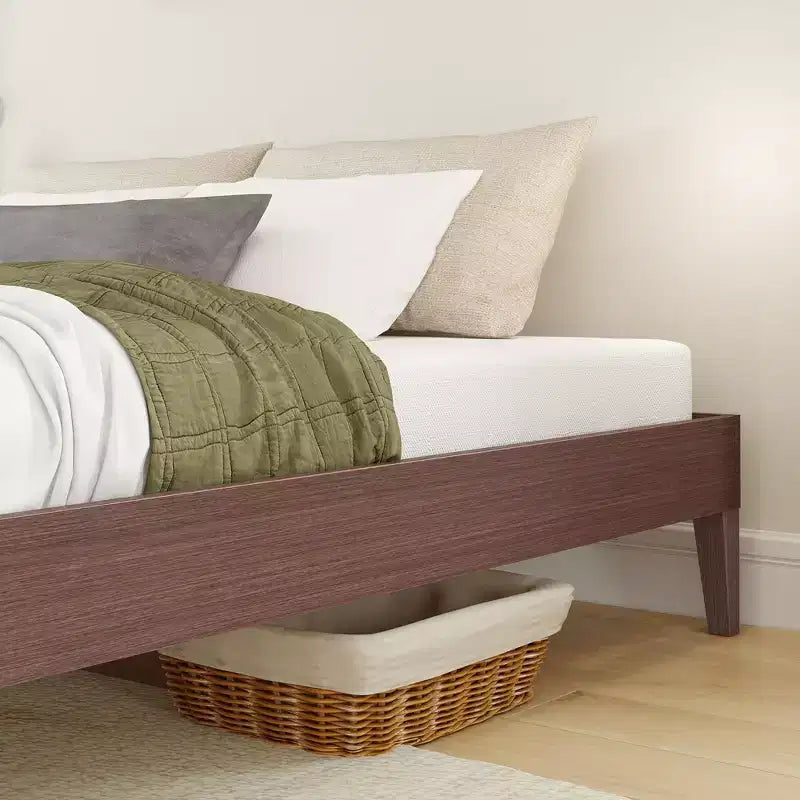 Cadre de lit double Now Furniture, lit plateforme en bois