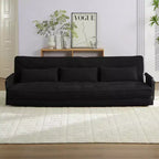 Mjkone Canapé futon pliant multifonctionnel Lit de sol Canapé 3 places paresseux avec oreillers, dossier réglable sur 6 positions