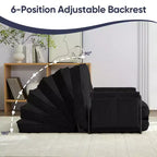 Mjkone Canapé futon pliant multifonctionnel Lit de sol Canapé 3 places paresseux avec oreillers, dossier réglable sur 6 positions