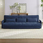 Mjkone Canapé futon pliant multifonctionnel Lit de sol Canapé 3 places paresseux avec oreillers, dossier réglable sur 6 positions