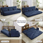 Mjkone Canapé futon pliant multifonctionnel Lit de sol Canapé 3 places paresseux avec oreillers, dossier réglable sur 6 positions