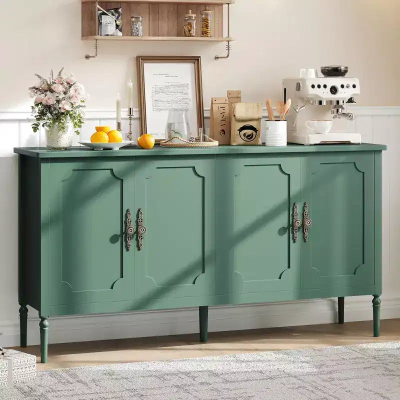 59 Inch Wide Buffet Cabinet, Kitchen Storage Cabinet, Wood Console Table, Coffee Bar Decorative Cabinet for Living Room Dining Room Entryway