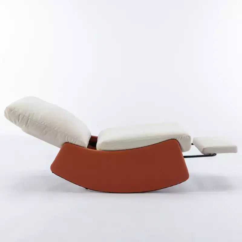 GDFStudio Fauteuil à bascule et inclinable Goldsmith en velours côtelé avec repose-pieds