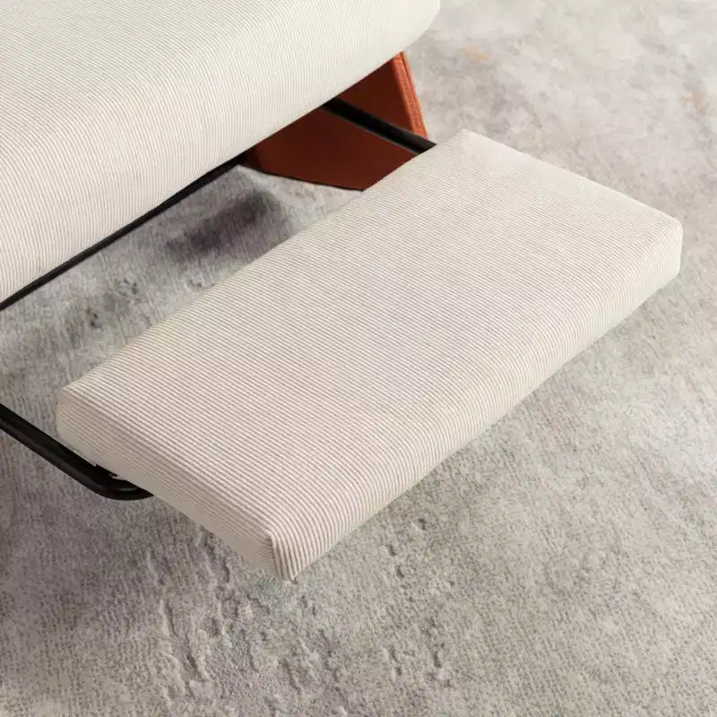 GDFStudio Fauteuil à bascule et inclinable Goldsmith en velours côtelé avec repose-pieds