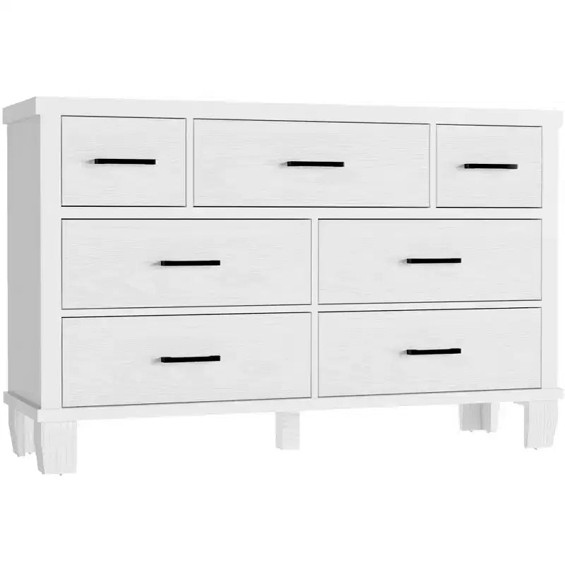 GustoWave Dresser with 7 Drawers, Chest of Drawers Closet with Metal Handle, Wooden Dresser Organizer for Bedroom, Living Room