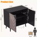 Meuble de rangement de 31,5 pouces avec étagère et portes, buffet moderne avec rangement