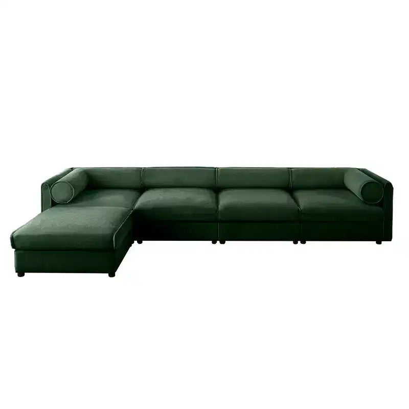 Canapé modulable avec rangement, dossier cylindrique et accoudoirs, assise profonde et confortable, durable et offrant un bon soutien pour le salon.